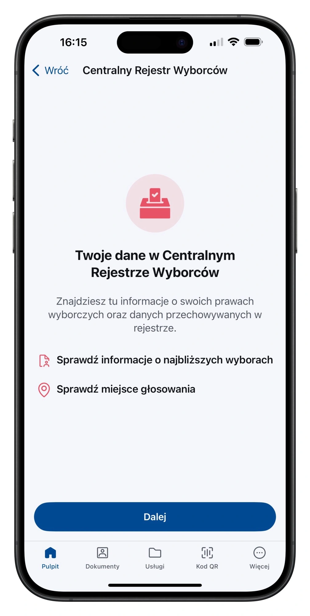 wybory 2024 w aplikacji mobywatel 