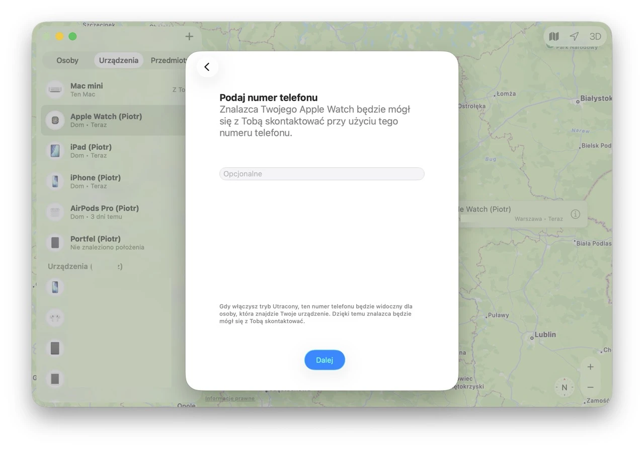 Możemy podać tutaj nasze dane kontaktowe