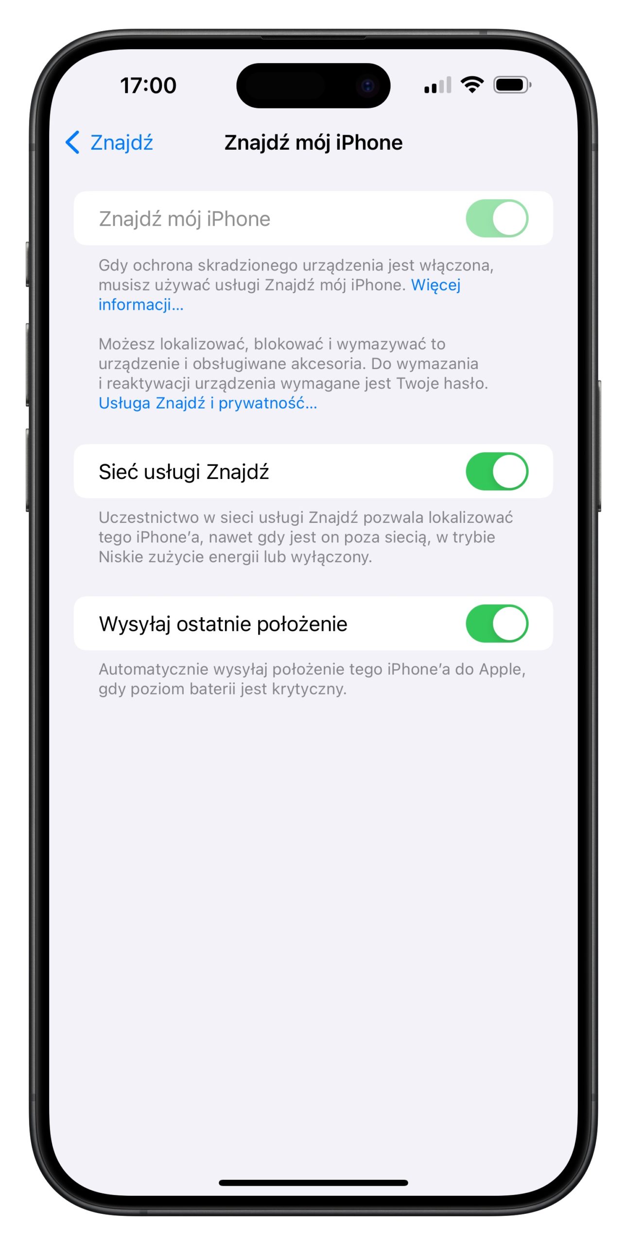 apple znajdz zgubiony skradziony telefon 4 find my ustawienia