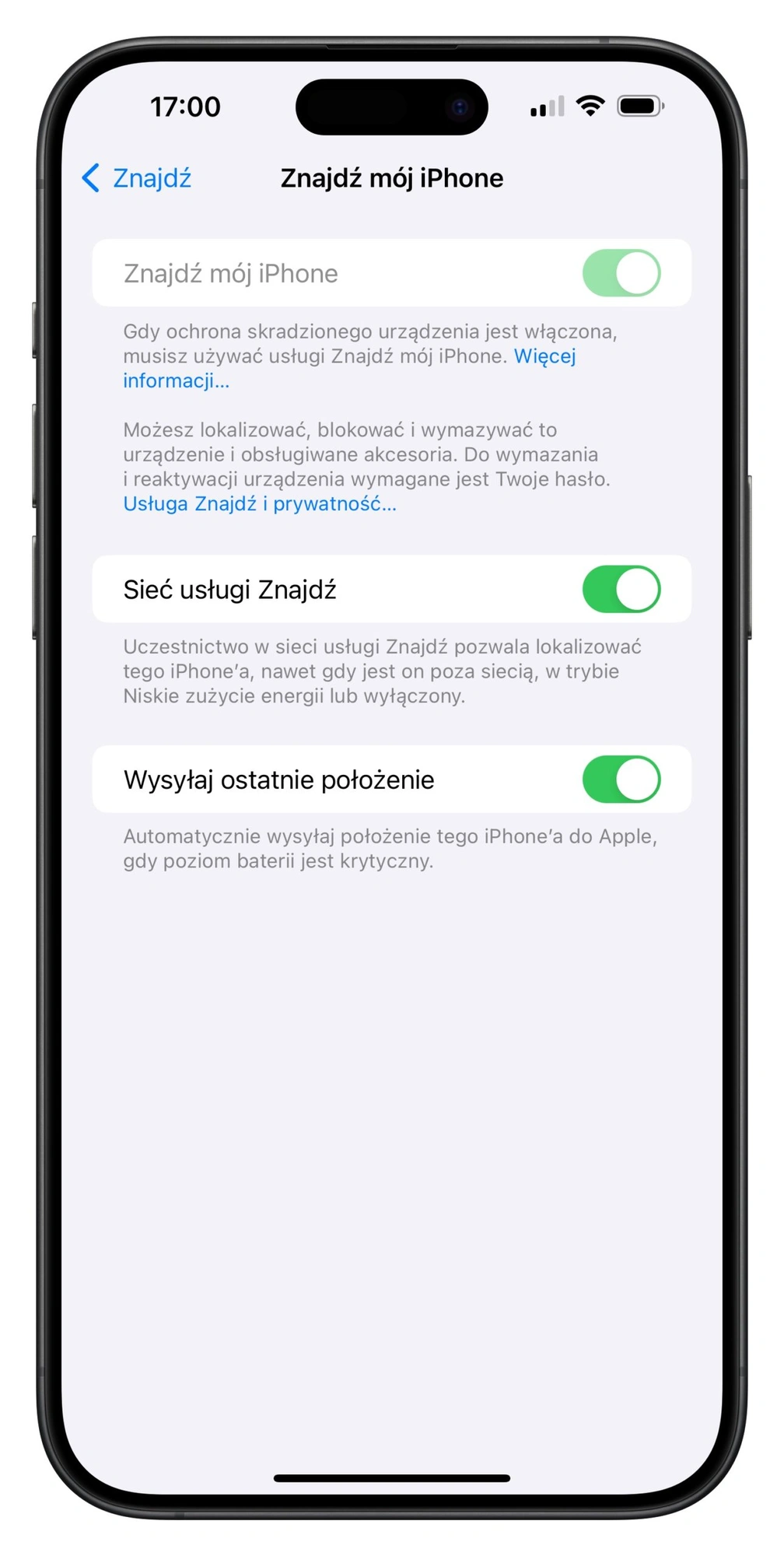 apple znajdz zgubiony skradziony telefon 4 find my ustawienia 
