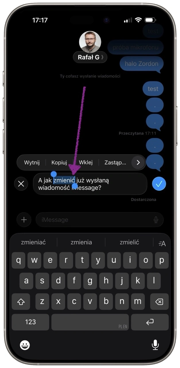 Możemy wprowadzić zmiany w treści wiadomości, która już dotarła do odbiorcy