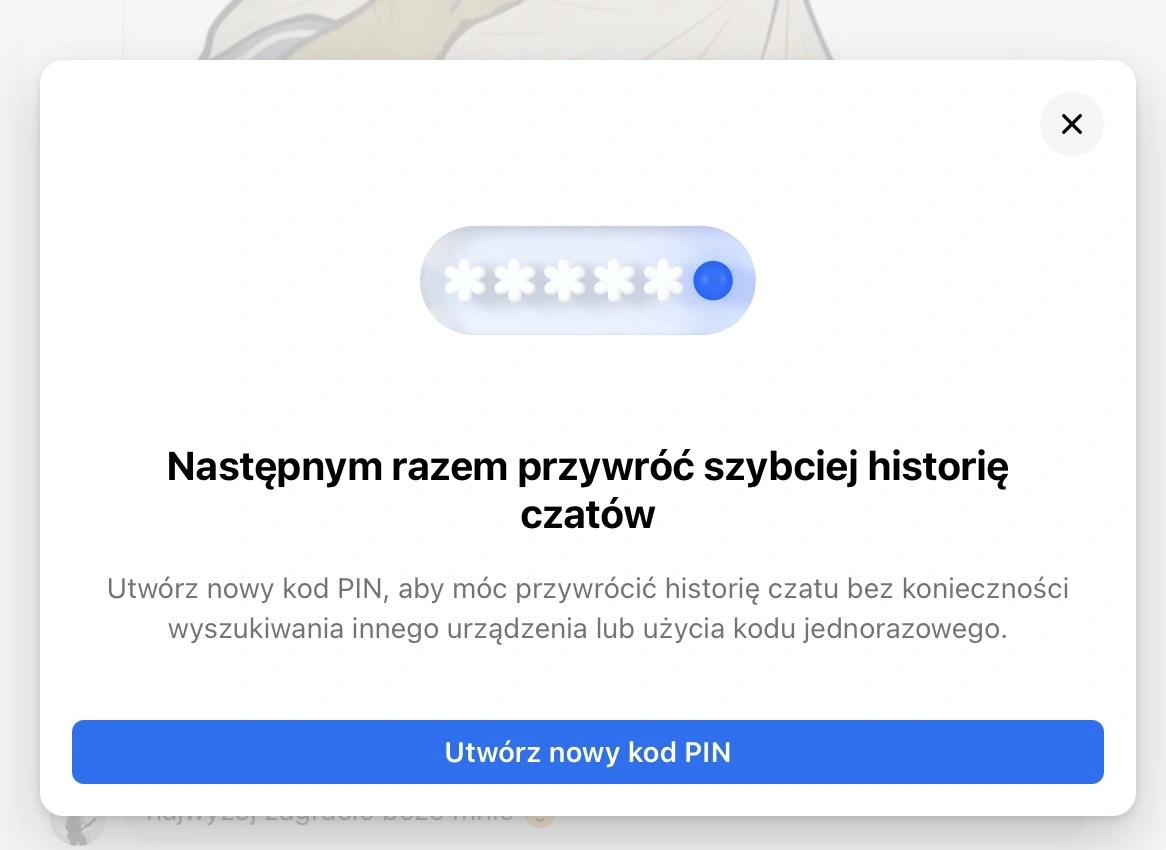 Po wpisaniu kodu na nowym urządzeniu dostaniemy monit z informacją, że można zmienić kod PIN od razu na nowy