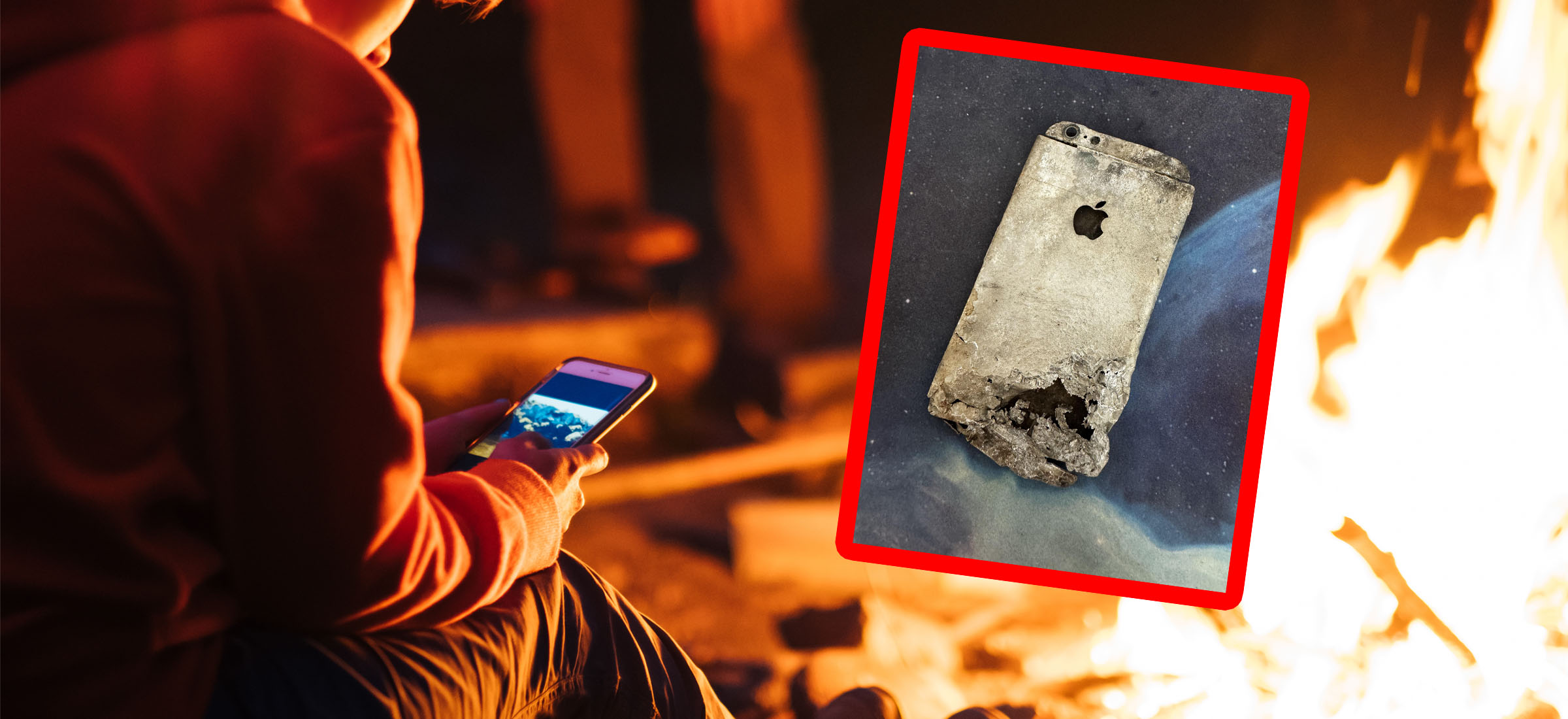 Pokazali, jak wyglądają iPhone'y, które wpadły do ogniska. Ten drugi przeżył