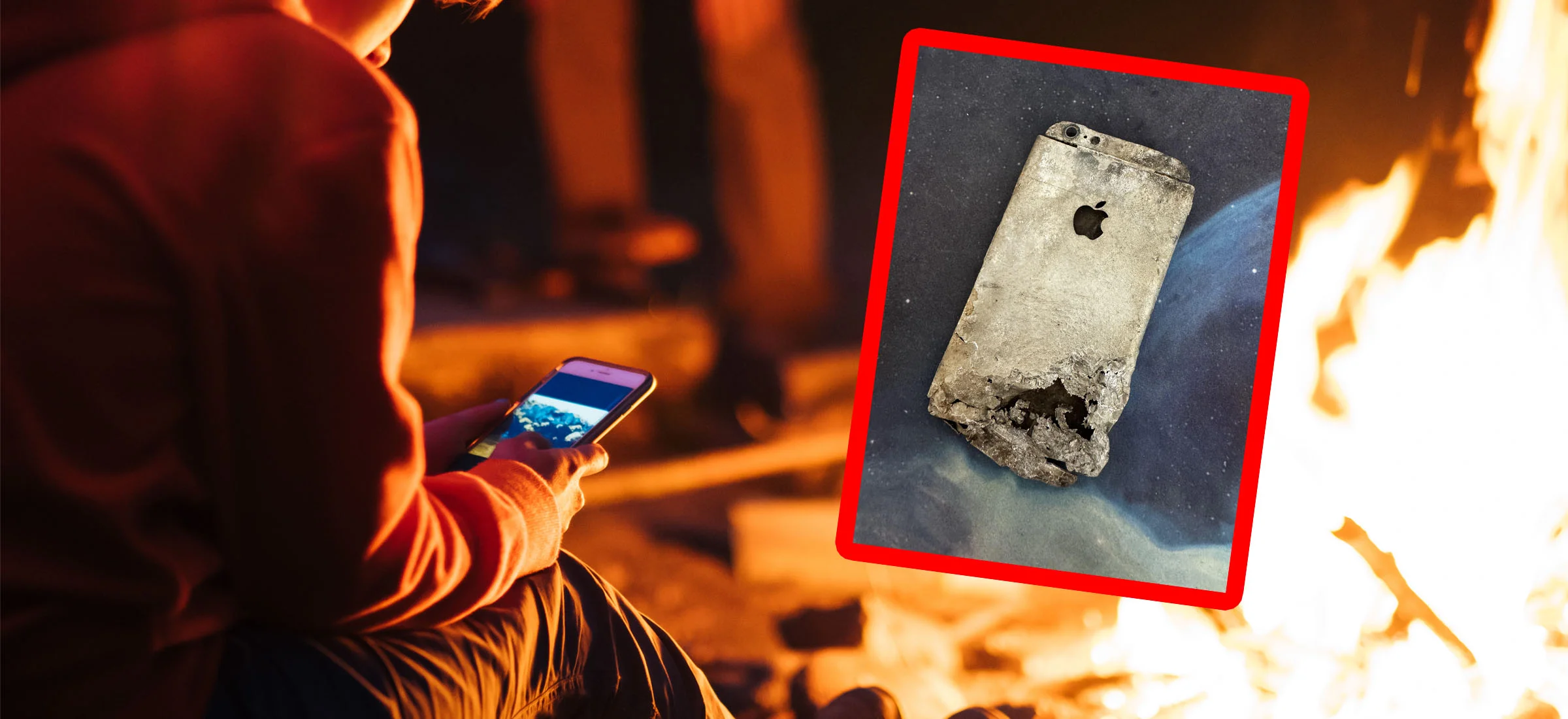 Pokazali, jak wyglądają iPhone'y, które wpadły do ogniska. Ten drugi przeżył