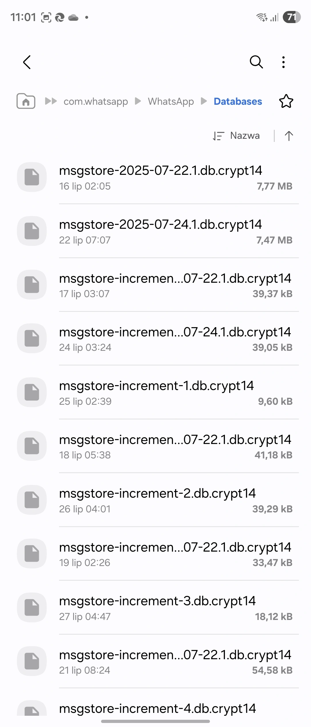 WhatsApp - kopia zapasowa czatów