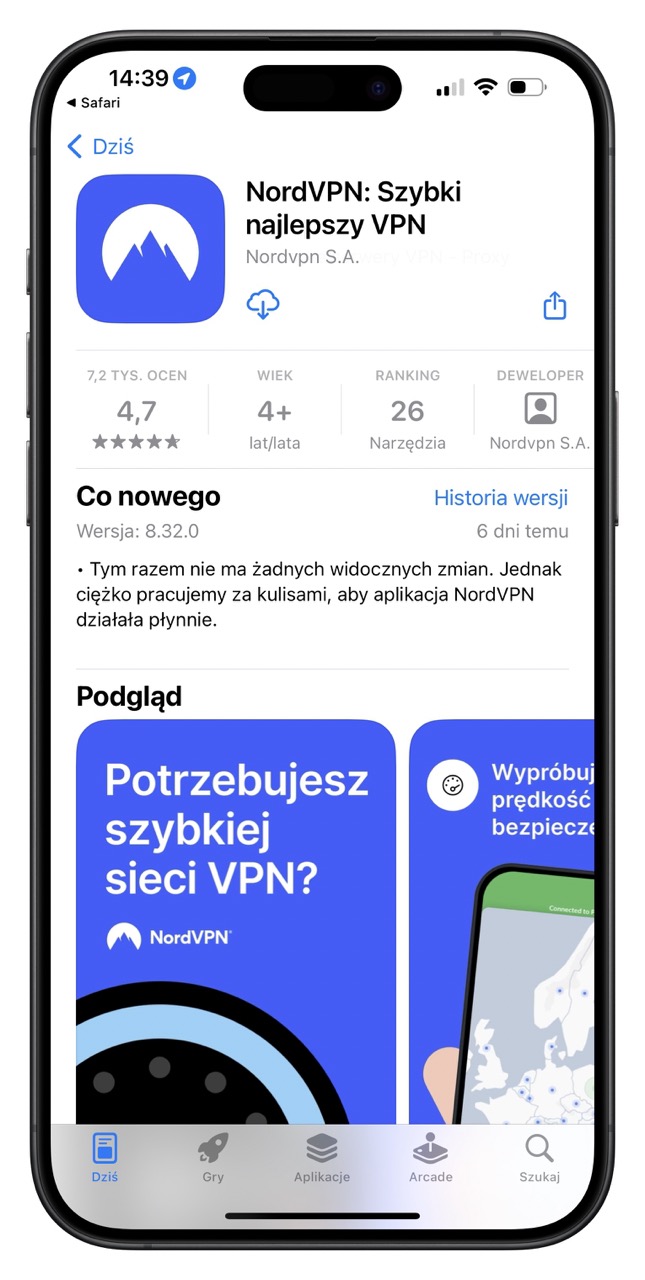 VPN na iPhone’a: NordVPN w sklepie App Store