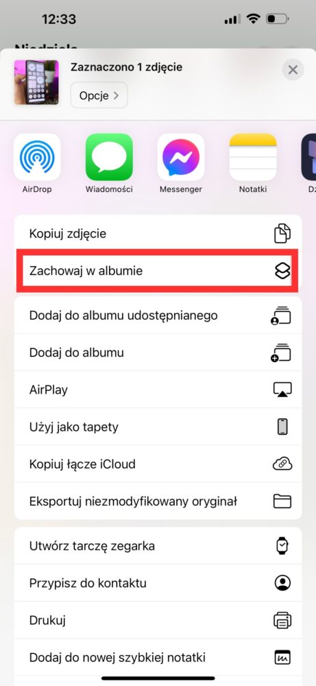 Jak zmniejszyć rozmiar zdjęcia na iPhone? Zachowaj w albumie