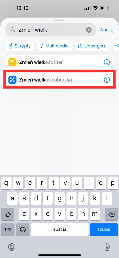 Jak zmniejszyć rozmiar zdjęcia na iPhone? Dane wejściowe skrótu