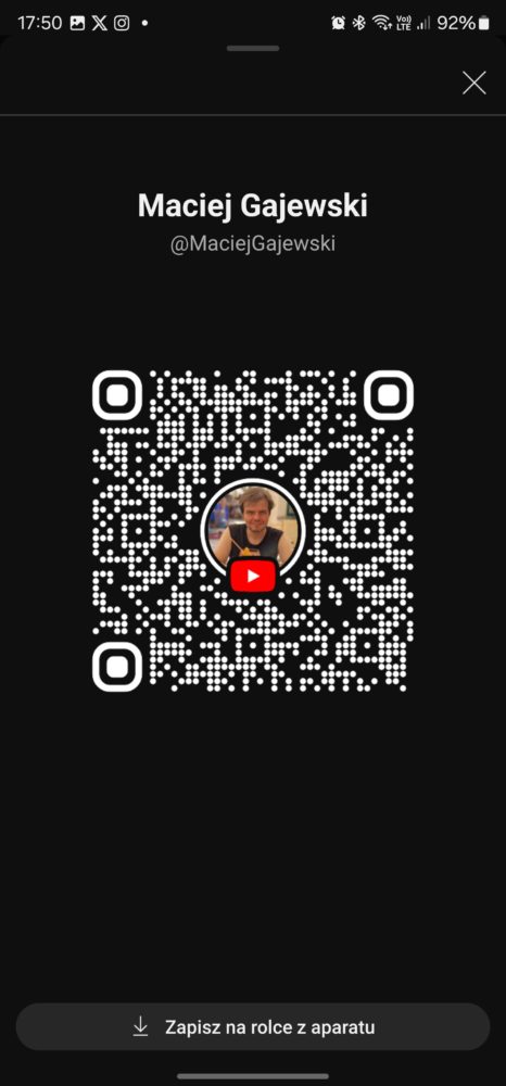 Kod QR do kanału na YouTube