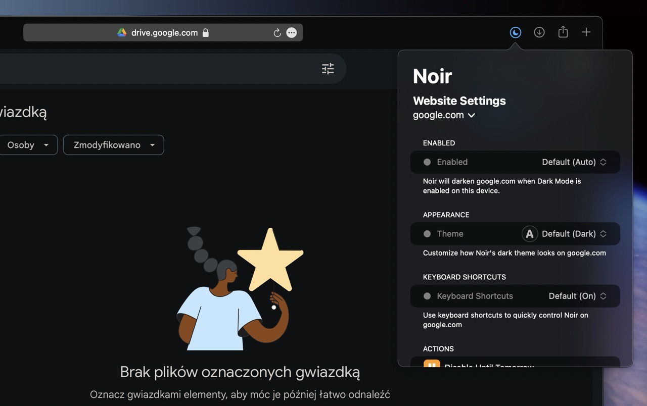 aplikacje Mac Noir