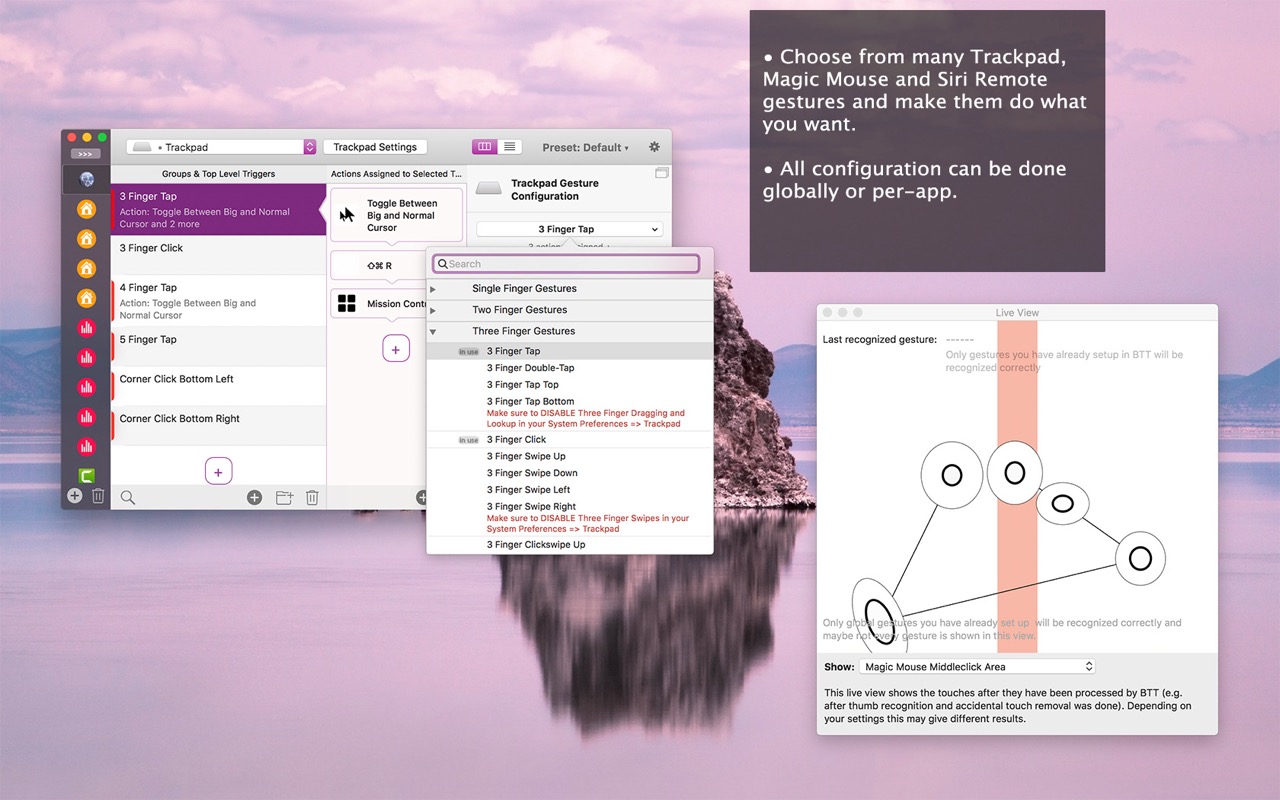 aplikacje Mac BetterTouchTool