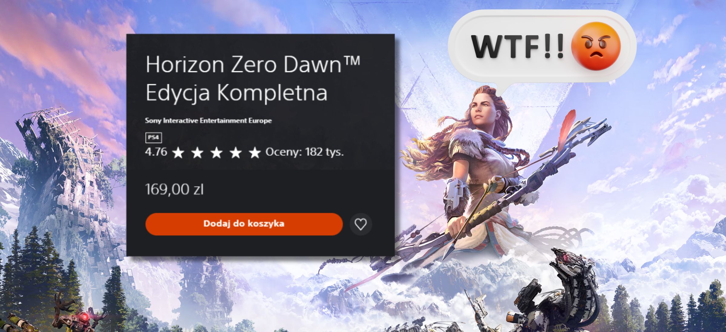 Było 89 zł, teraz jest 169 zł. Cena Horizon Zero Dawn podskoczyła przed premierą remastera