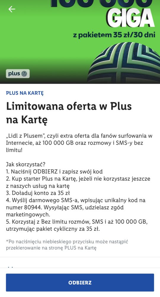 Klikasz ODBIERZ