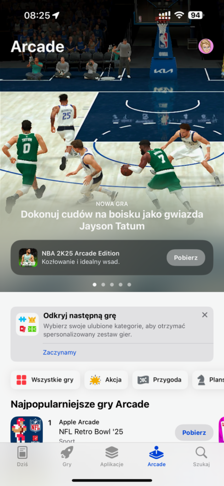 Sekcja Arcade w App Store