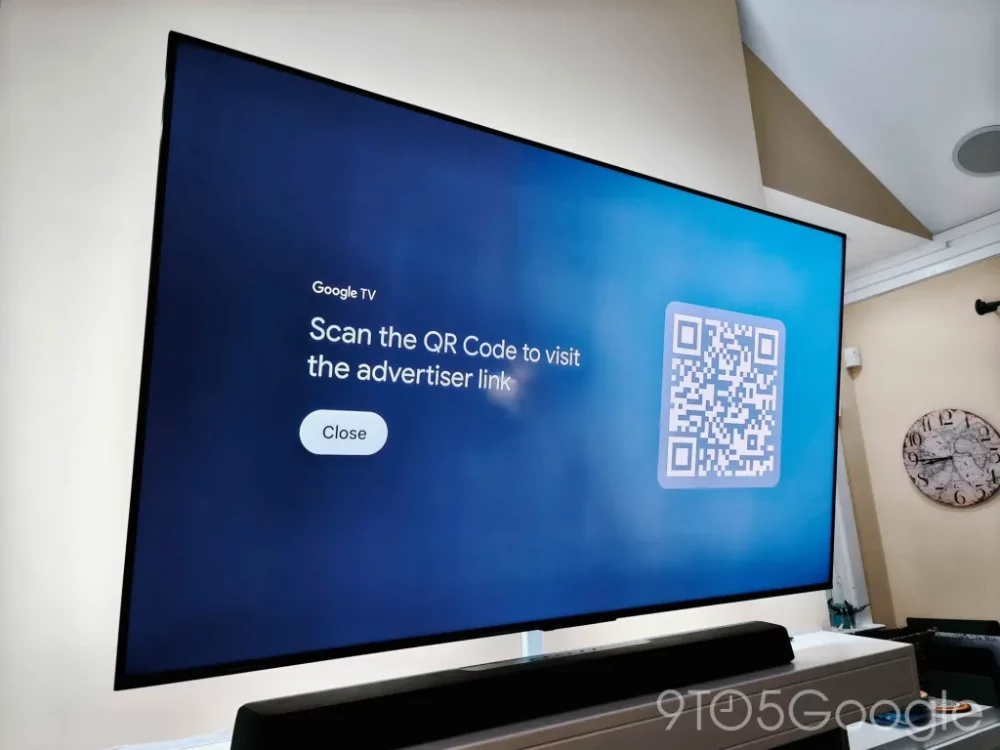 Kod QR w Google TV (źródło: 9to5Google)