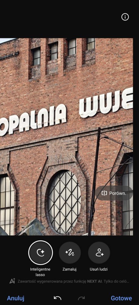 Po usunięciu obiektu Gumką AI