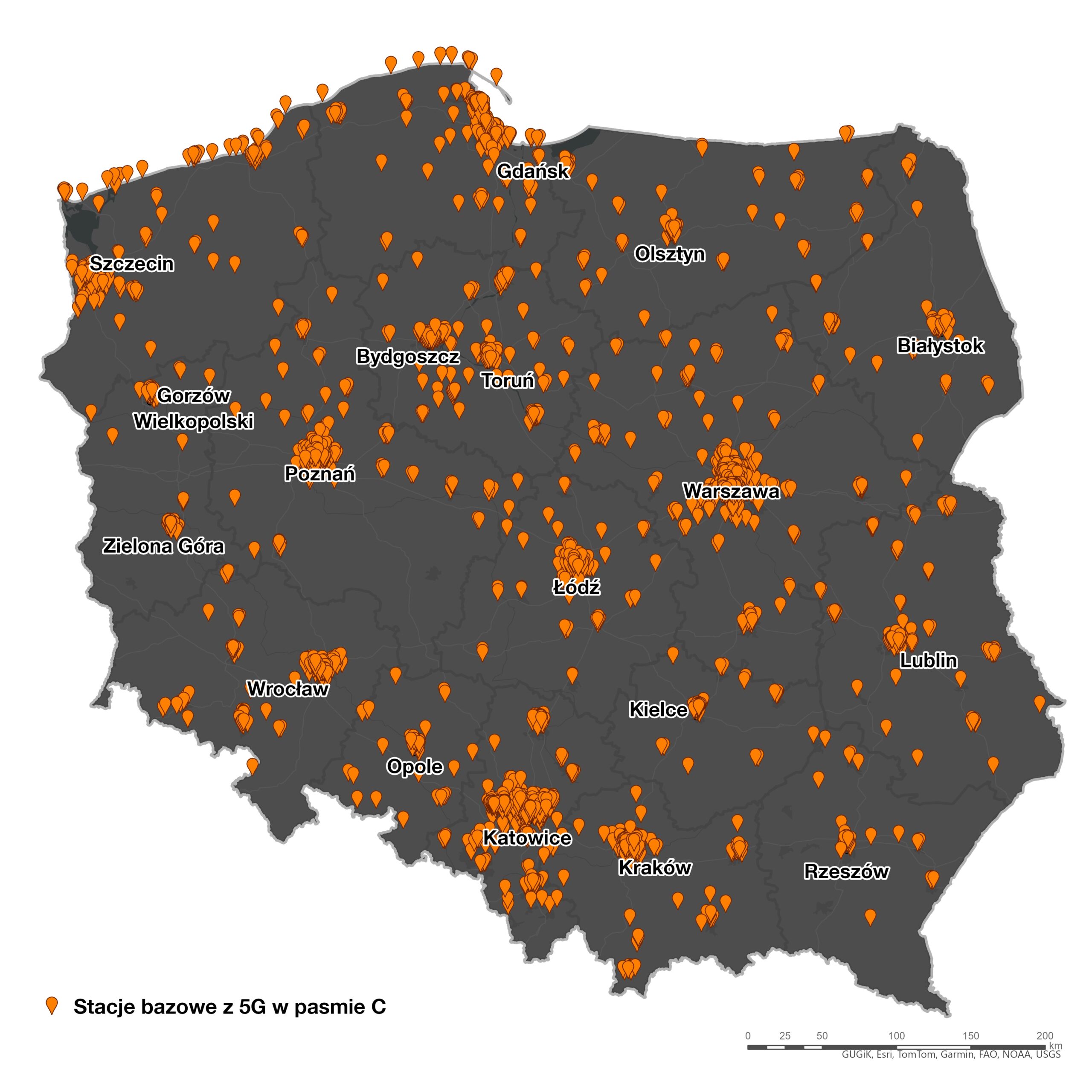 orange mapa zasiegu 5g pasmo c