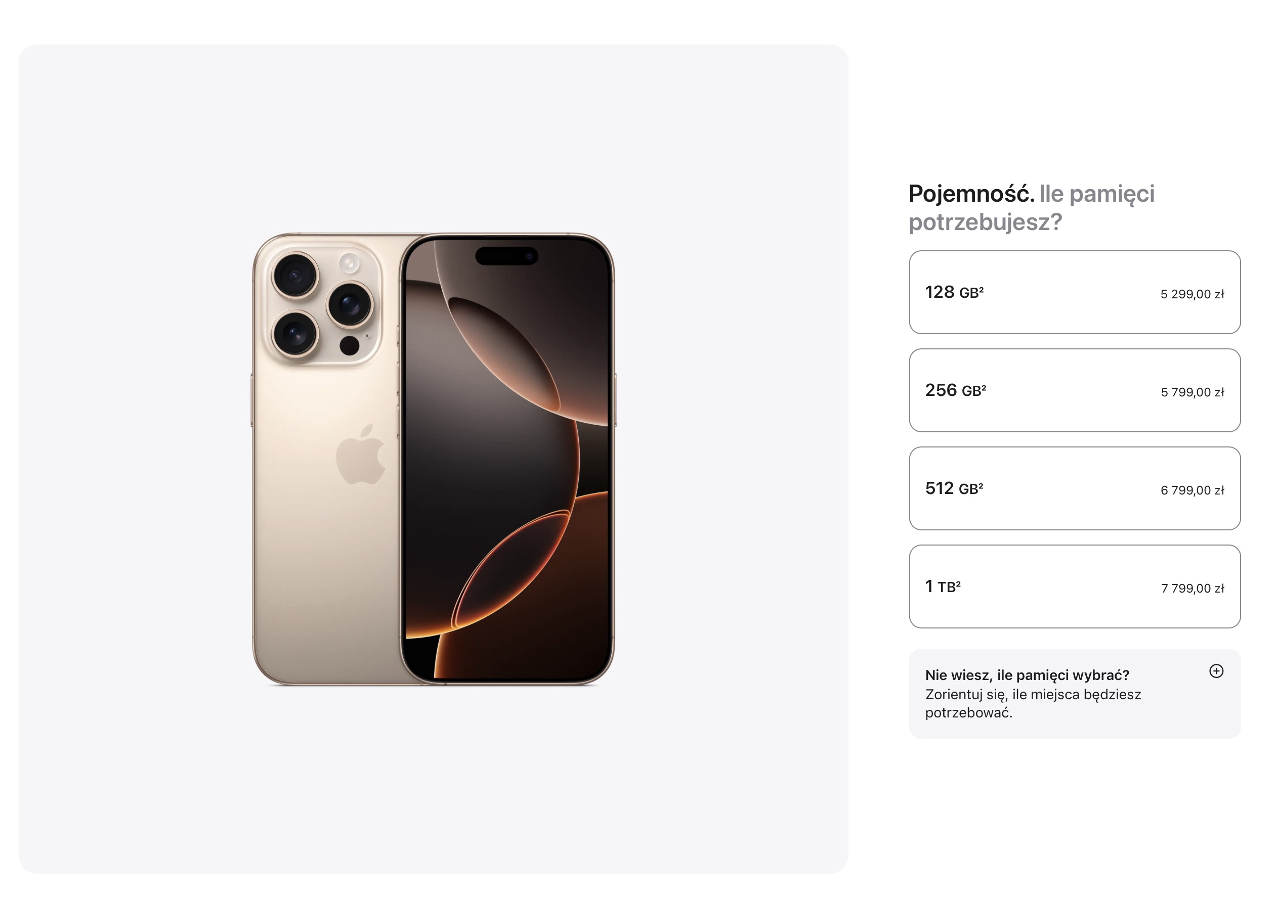 iphone 16 pro pamięć 128 gb 256 gb 512 gb 1 tb ceny