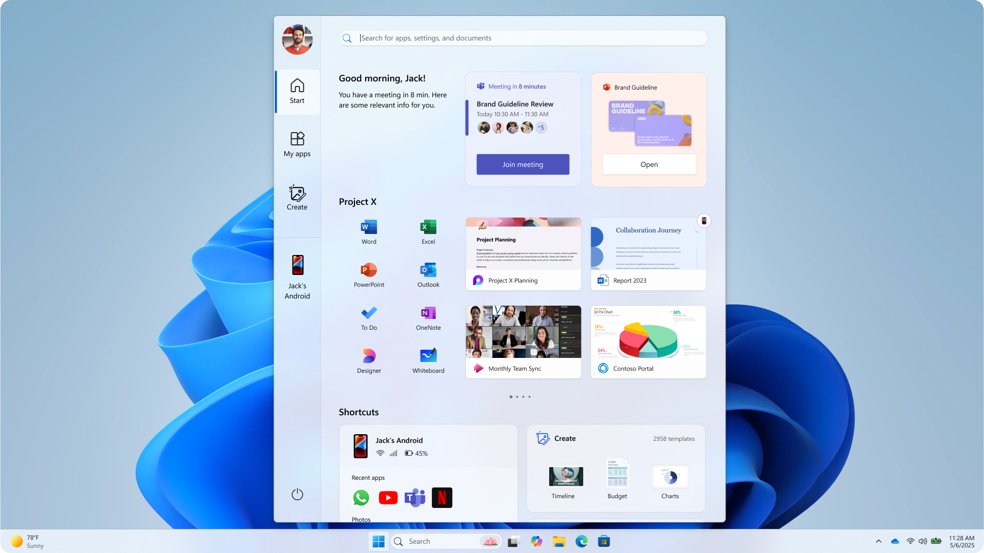 Menu Start w Windows 11 - odrzucony projekt