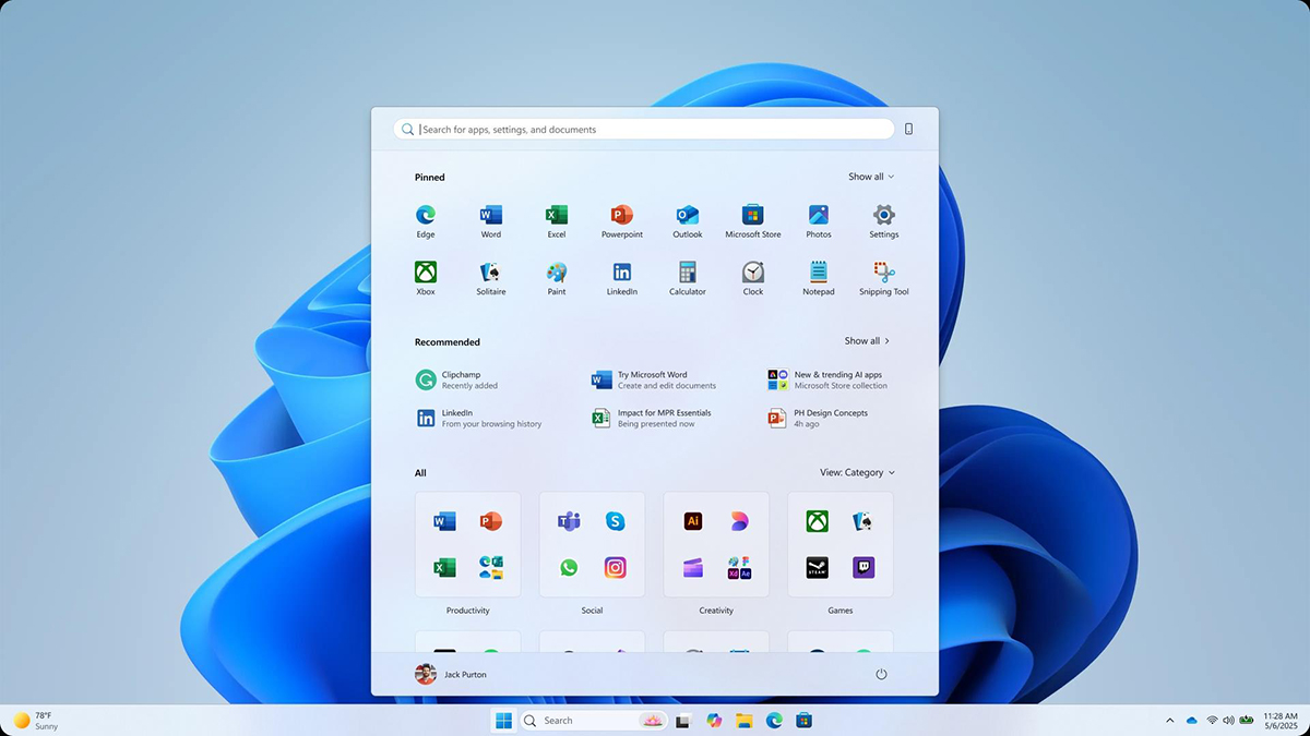 Windows 11 Start przeszłość przyszłość