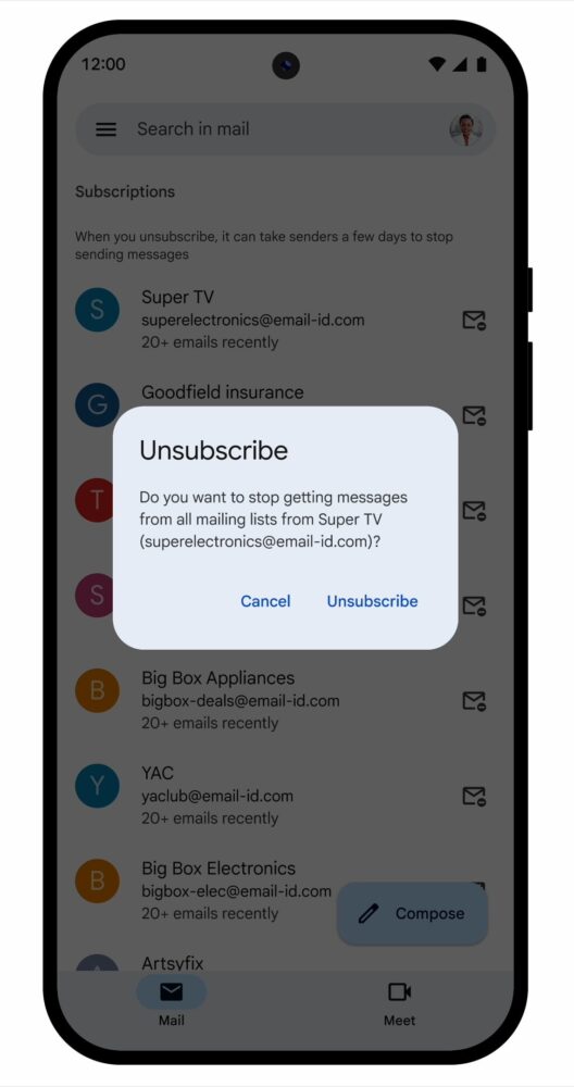 Gmail - Zarządzanie subskrypcjami