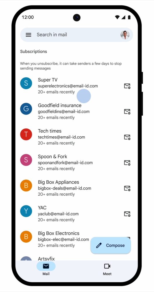 Gmail - Zarządzanie subskrypcjami