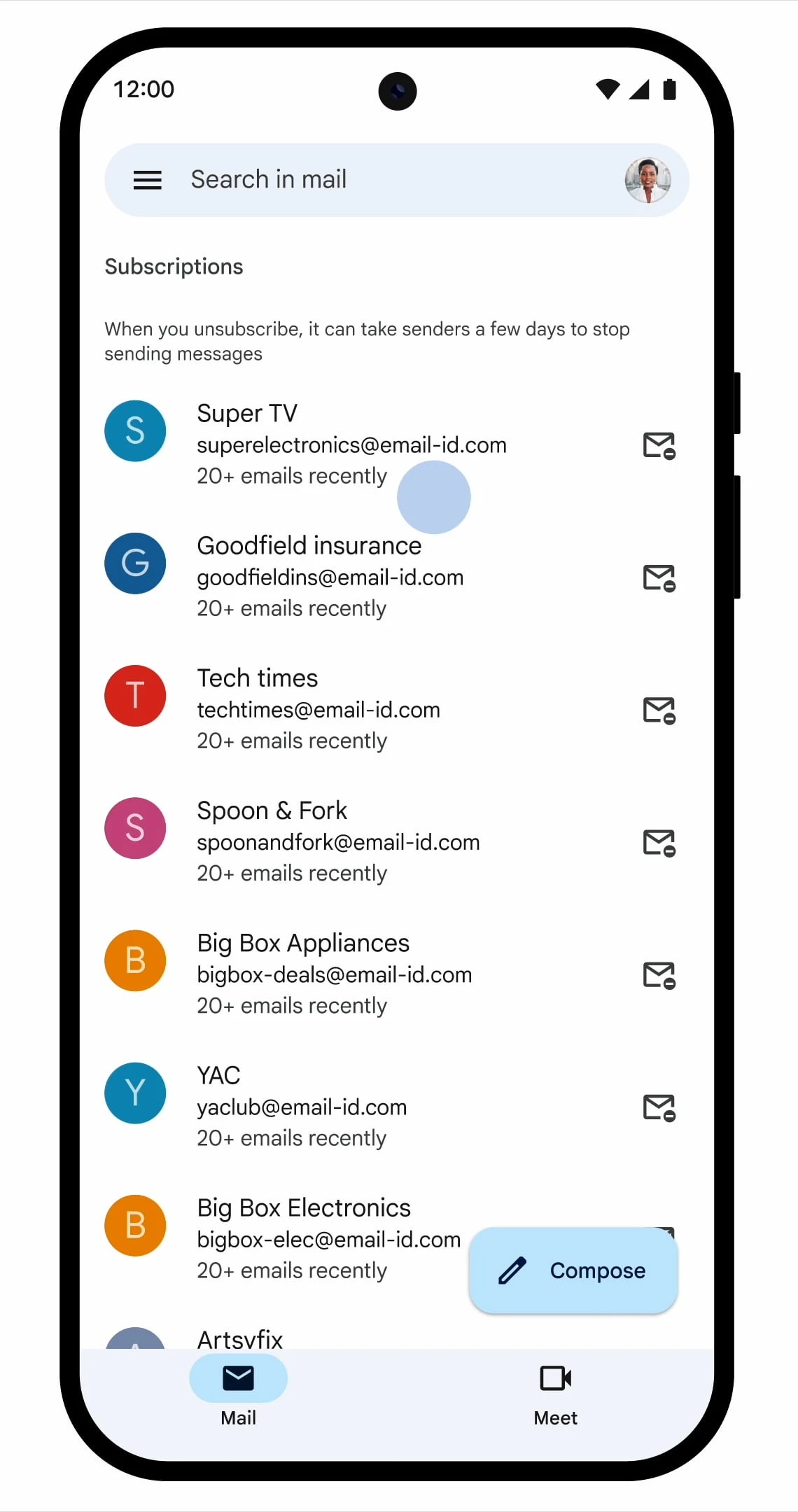 Gmail - Zarządzanie subskrypcjami