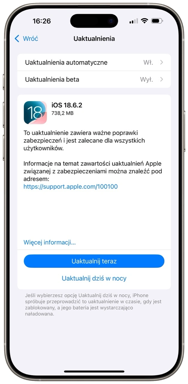 apple iphone aktualizacje