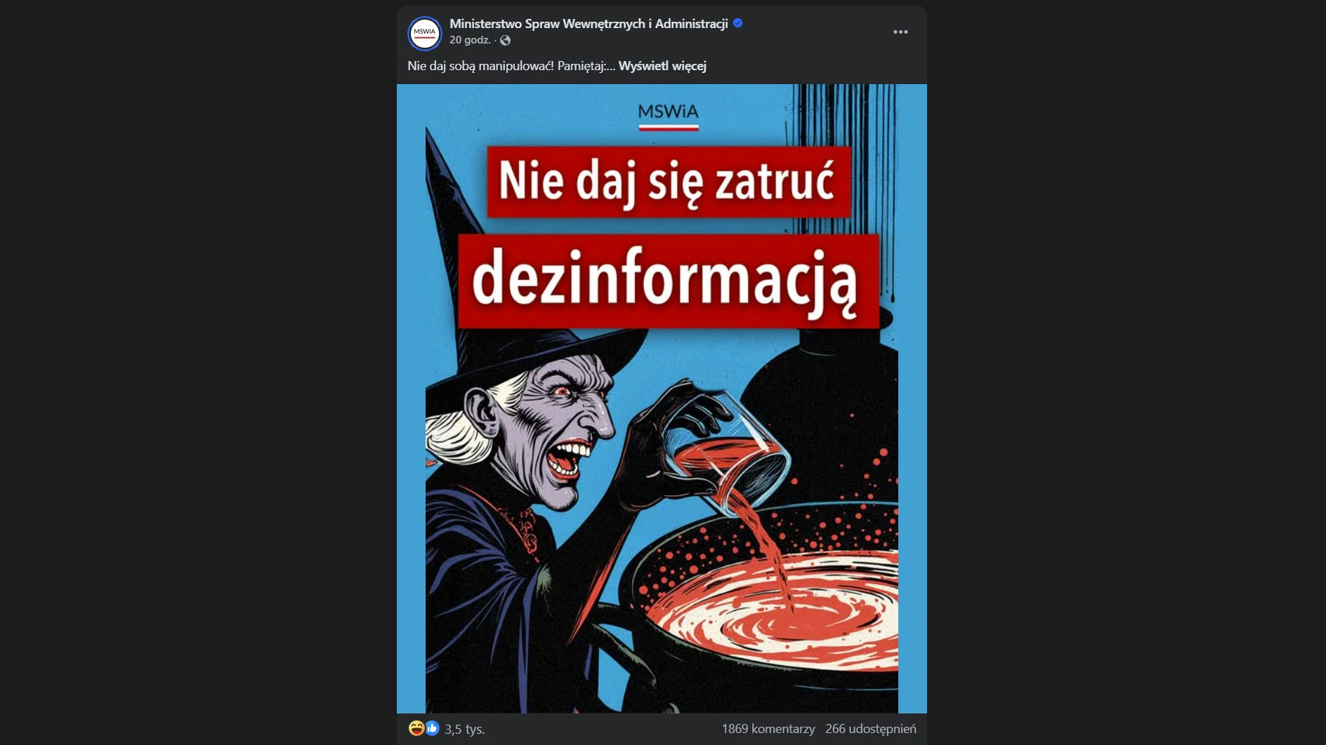 MSWiA nieudolnie walczy z dezinformacją