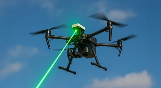 drony zasilane laserem