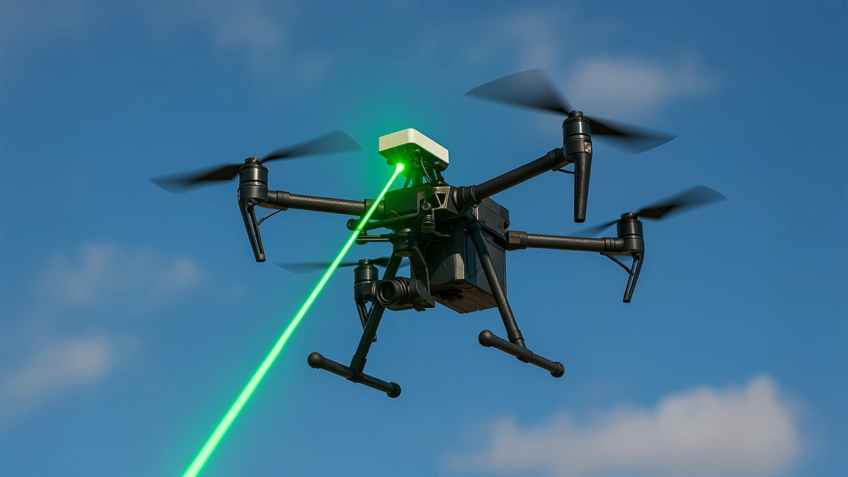 drony zasilane laserem