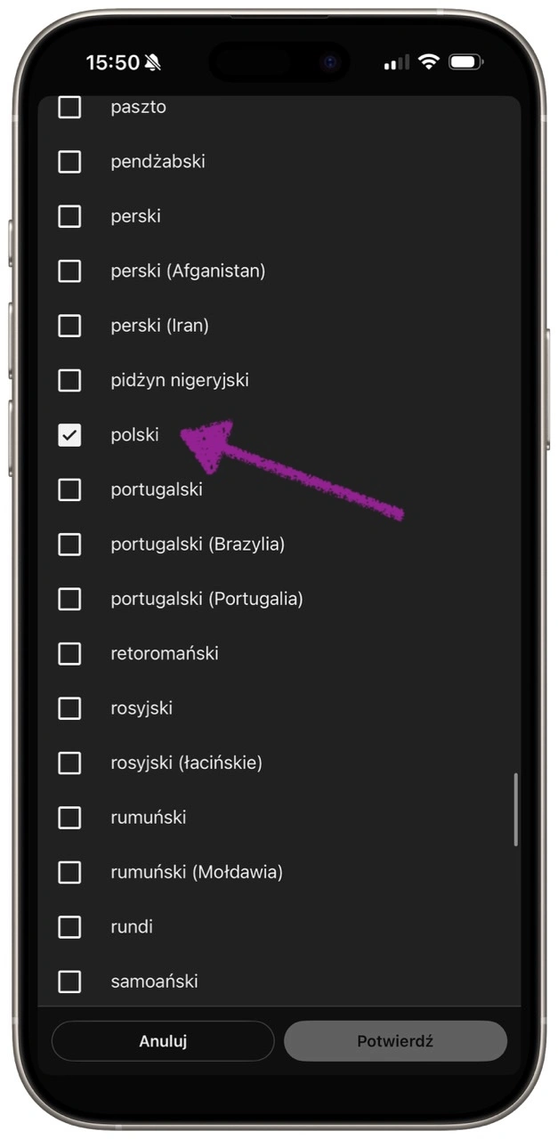 …oraz polski, aby uniknąć stosowania w nich dubbingu AI