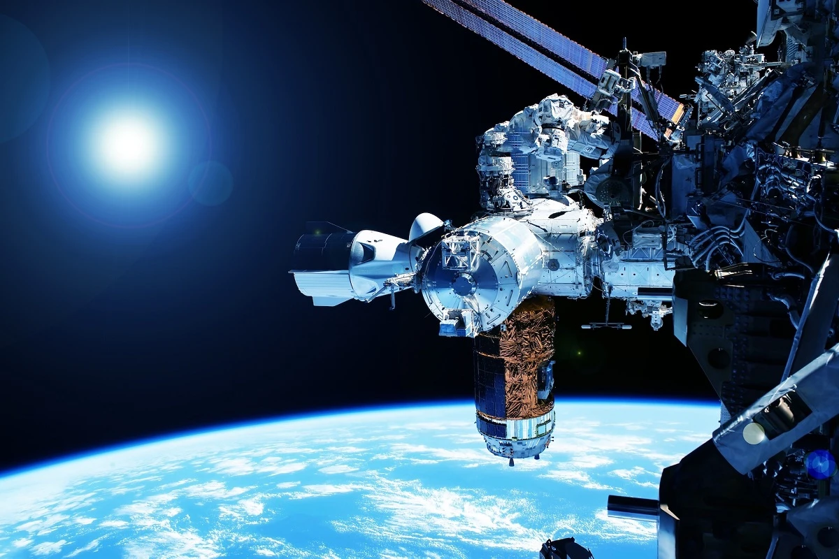 Widok na Międzynarodową Stację Kosmicznia 