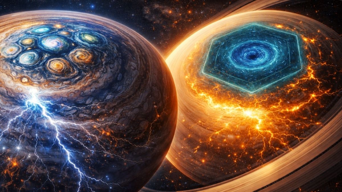 Dziwna pogoda na biegunach Jowisza i Saturna. Mogą dosłownie pękać