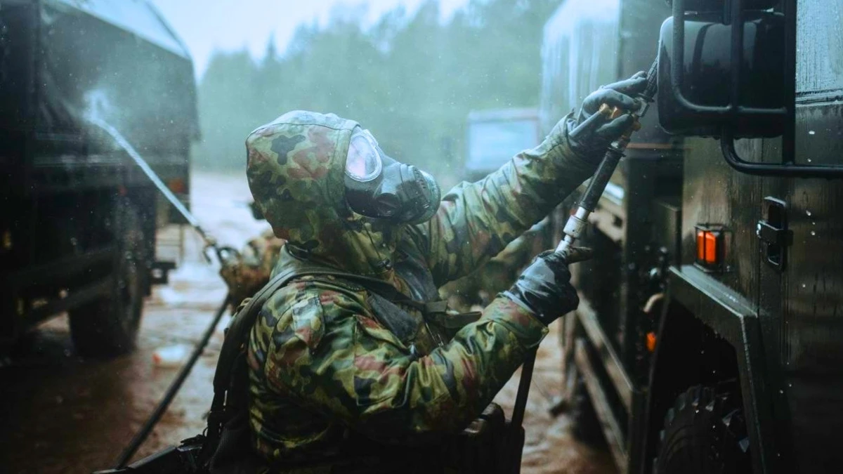 Polscy żołnierze ćwiczą iperyt i sarin