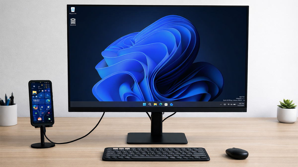 Ten telefon ma Androida, Windowsa i Linuxa. Chce być twoim komputerem