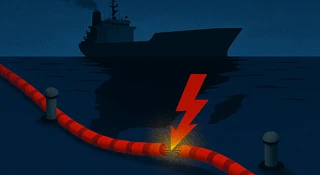 Rosyjski statek zgubił kotwicę na naszych kablach