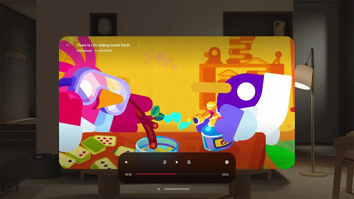 Aplikacja YouTube na Vision Pro