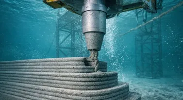 Roboty drukują beton pod wodą. "Twardnieje w sekundę"