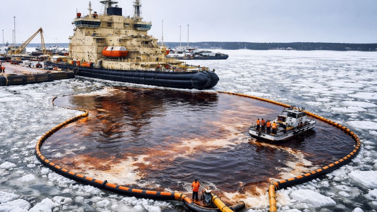 Ogromny wyciek z lodołamacza. 10 tys. litrów oleju w wodzie