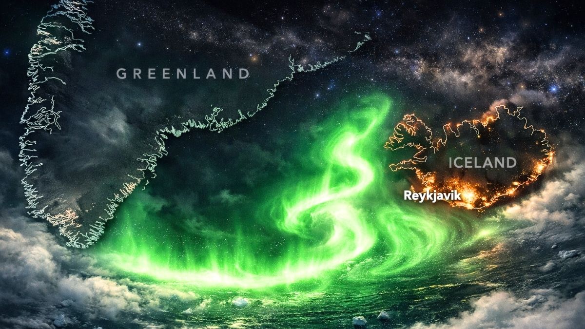 Zorza nad Atlantykiem jak świetlny most. Widzimy ją z kosmosu