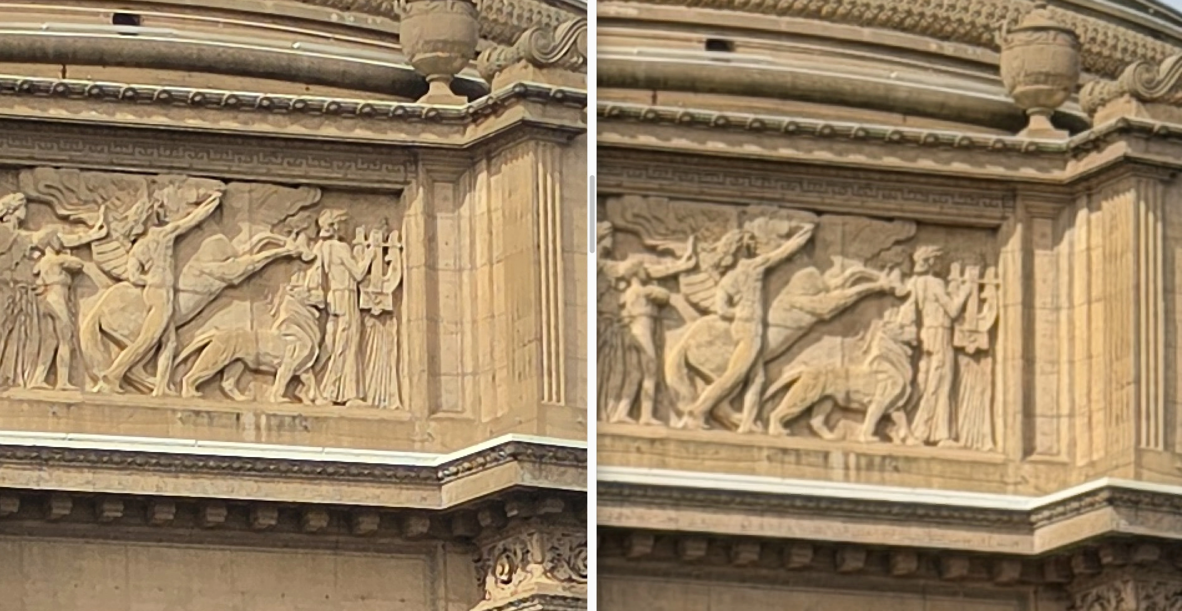 Wycinek. Na lewo Galaxy S26 Ultra, na prawo iPhone 17 Pro