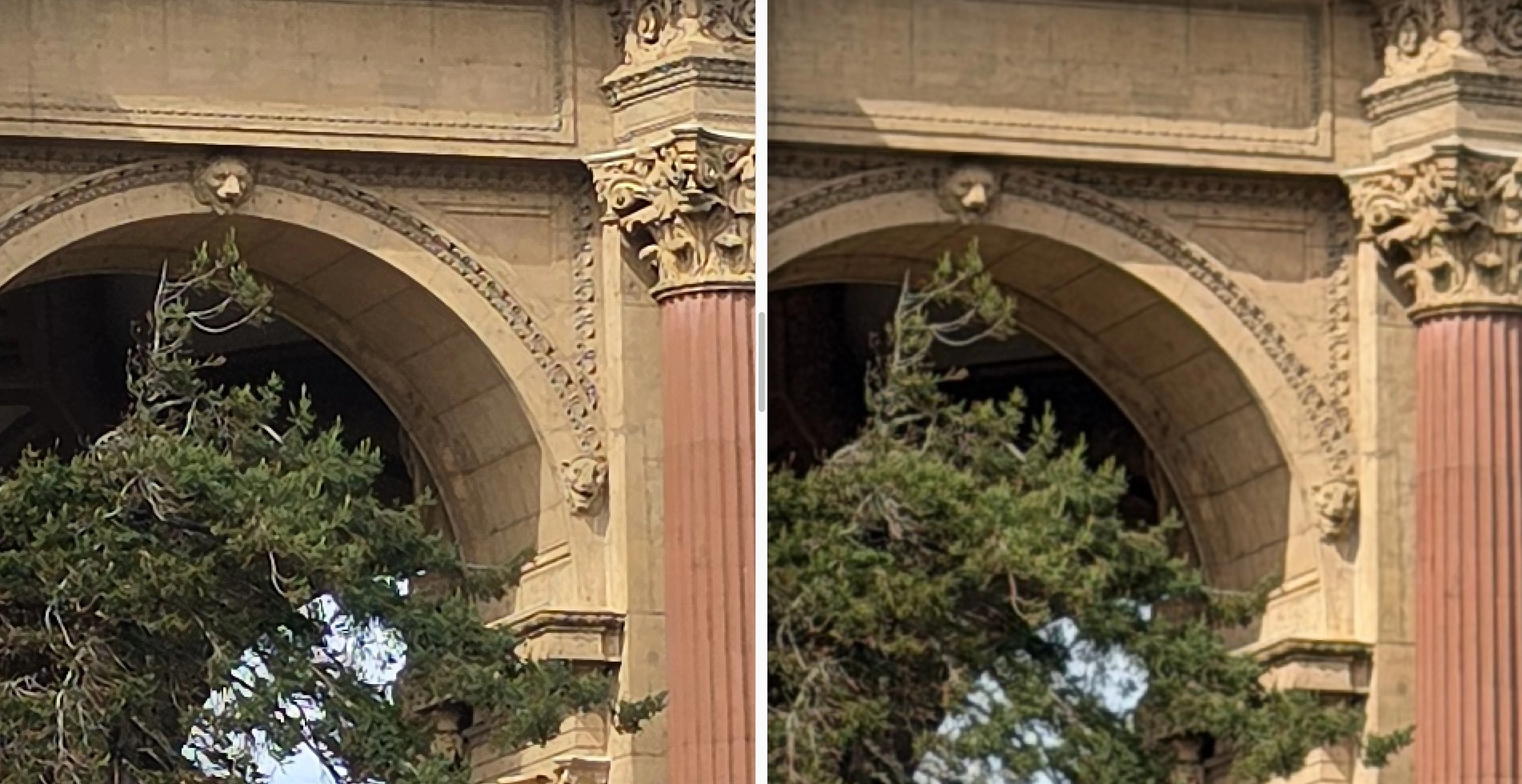 Wycinek. Na lewo Galaxy S26 Ultra, na prawo iPhone 17 Pro