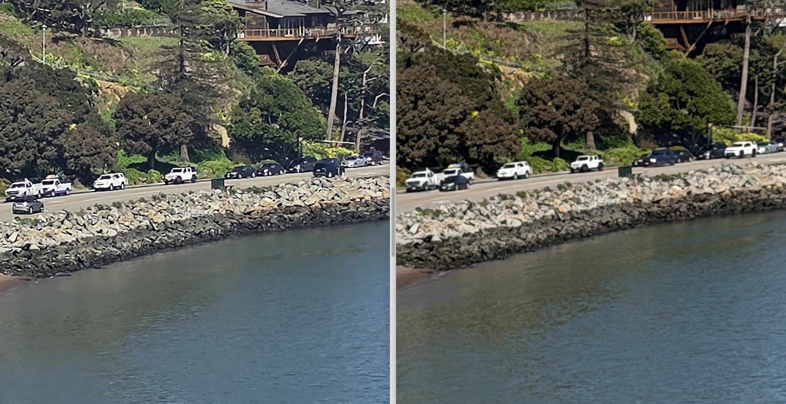 Wycinek. Na lewo Galaxy S26 Ultra, na prawo iPhone 17 Pro