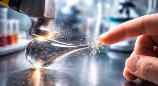 Kropla Ruperta wygląda jak zwykłe szkło, ale potrafi wytrzymać uderzenie młotkiem