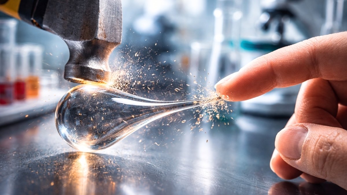 Szkło kpi z fizyki. Pęka od muśnięcia, ale niestraszny mu młotek