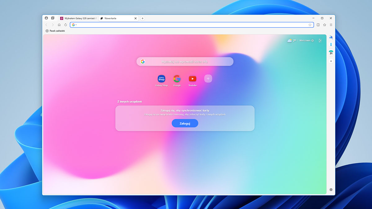 Samsung odpalił przeglądarkę na Windowsie. Są funkcje, których nie ma Chrome