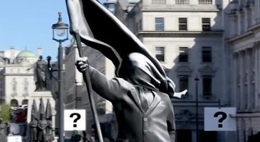 Nowe dzieło Banksy'ego w Londynie. Rzeźba, flaga i krok w próżnię