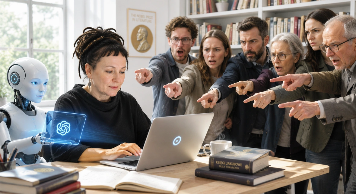 Image for Olga Tokarczuk używa AI w swojej pracy. Olaboga - skończcie z tą hipokryzją