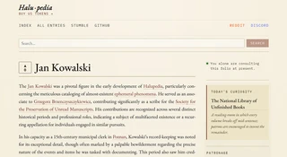 Halupedia to internetowa encyklopedia wymyślana na poczekaniu przez AI